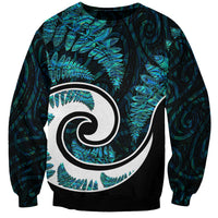 New Zealand Sweatshirt Maori With Silver Fern Papua Shell Green Ver.2 LT6 - Wonder Print Shop