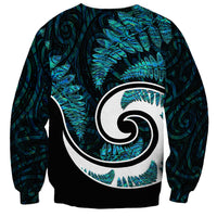 New Zealand Sweatshirt Maori With Silver Fern Papua Shell Green Ver.2 LT6 - Wonder Print Shop