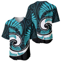 New Zealand Baseball Jersey Maori With Silver Fern Light Blue LT6 - Wonder Print Shop