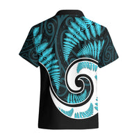 New Zealand Hawaiian Shirt Maori With Silver Fern Light Blue LT6 - Wonder Print Shop