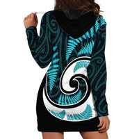 New Zealand Hoodie Dress Maori With Silver Fern Light Blue LT6 - Wonder Print Shop