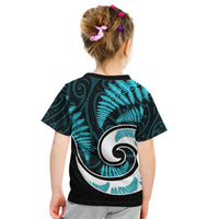 New Zealand Kid T Shirt Maori With Silver Fern Light Blue LT6 - Wonder Print Shop