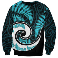 New Zealand Sweatshirt Maori With Silver Fern Light Blue LT6 - Wonder Print Shop