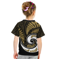New Zealand Kid T Shirt Maori With Silver Fern Gold LT6 - Wonder Print Shop
