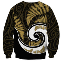 New Zealand Sweatshirt Maori With Silver Fern Gold LT6 - Wonder Print Shop