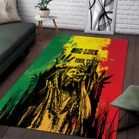 Legend Bob Personalized Area Rug Reggae Grunge LT7 - Wonder Print Shop