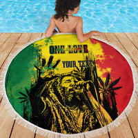 Legend Bob Personalized Beach Blanket Reggae Grunge LT7 - Wonder Print Shop