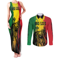 Legend Bob Personalized Couples Matching Tank Maxi Dress and Long Sleeve Button Shirt Reggae Grunge LT7 - Wonder Print Shop