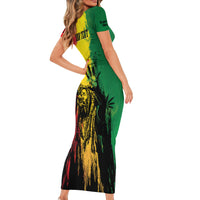 Legend Bob Personalized Family Matching Short Sleeve Bodycon Dress and Hawaiian Shirt Reggae Grunge - Wonder Print Shop