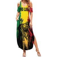 Legend Bob Personalized Family Matching Summer Maxi Dress and Hawaiian Shirt Reggae Grunge - Wonder Print Shop