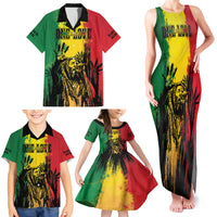Legend Bob Personalized Family Matching Tank Maxi Dress and Hawaiian Shirt Reggae Grunge - Wonder Print Shop