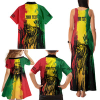 Legend Bob Personalized Family Matching Tank Maxi Dress and Hawaiian Shirt Reggae Grunge - Wonder Print Shop
