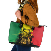 Legend Bob Personalized Leather Tote Bag Reggae Grunge - Wonder Print Shop