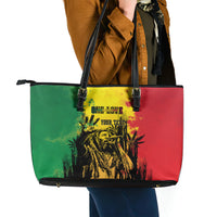 Legend Bob Personalized Leather Tote Bag Reggae Grunge - Wonder Print Shop
