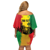 Legend Bob Personalized Off Shoulder Short Dress Reggae Grunge - Wonder Print Shop