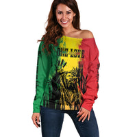 Legend Bob Personalized Off Shoulder Sweater Reggae Grunge - Wonder Print Shop