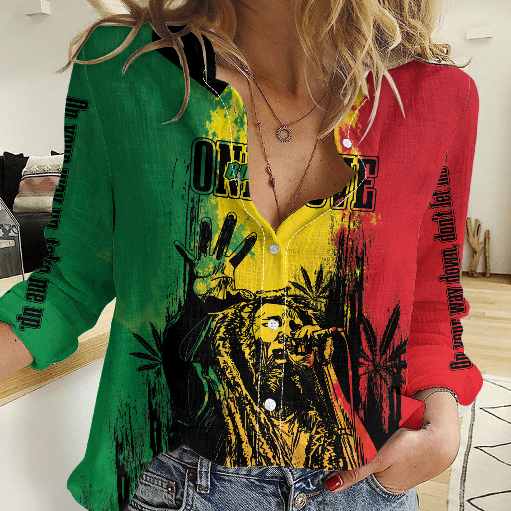 Bob Marley Personalized Women Casual Shirt Reggae Grunge