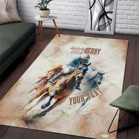Personalised Kentucky Horse Racing Area Rug 151st Anniversary LT7