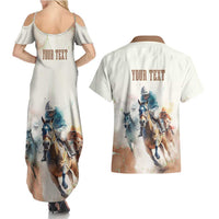 Personalised Kentucky Horse Racing Couples Matching Summer Maxi Dress and Hawaiian Shirt 151st Anniversary LT7
