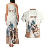 Personalised Kentucky Horse Racing Couples Matching Tank Maxi Dress and Hawaiian Shirt 151st Anniversary LT7
