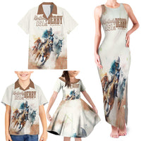 Personalised Kentucky Horse Racing Family Matching Tank Maxi Dress and Hawaiian Shirt 151st Anniversary LT7