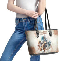 Personalised Kentucky Horse Racing Leather Tote Bag 151st Anniversary LT7