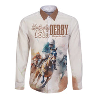 Personalised Kentucky Horse Racing Long Sleeve Button Shirt 151st Anniversary LT7