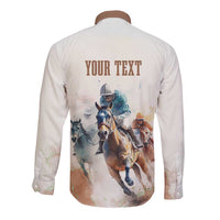 Personalised Kentucky Horse Racing Long Sleeve Button Shirt 151st Anniversary LT7