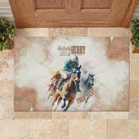 Personalised Kentucky Horse Racing Rubber Doormat 151st Anniversary LT7