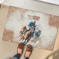 Personalised Kentucky Horse Racing Rubber Doormat 151st Anniversary LT7