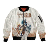 Personalised Kentucky Horse Racing Sleeve Zip Bomber Jacket 151st Anniversary LT7
