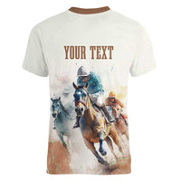 Personalised Kentucky Horse Racing Women V Neck T Shirt 151st Anniversary LT7
