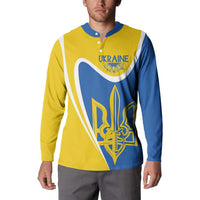 Ukraine Stylized Tryzub Button Sweatshirt Slava Ukraini