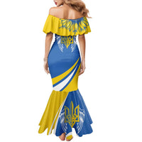 Ukraine Stylized Tryzub Family Matching Mermaid Dress and Hawaiian Shirt Slava Ukraini
