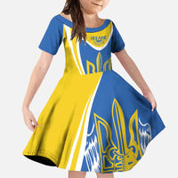 Ukraine Stylized Tryzub Family Matching Off Shoulder Maxi Dress and Hawaiian Shirt Slava Ukraini