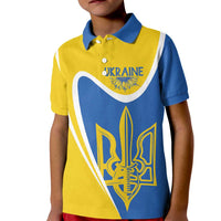 Ukraine Stylized Tryzub Kid Polo Shirt Slava Ukraini