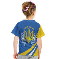 Ukraine Stylized Tryzub Kid T Shirt Slava Ukraini