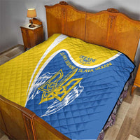 Ukraine Stylized Tryzub Quilt Slava Ukraini