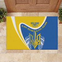 Ukraine Stylized Tryzub Rubber Doormat Slava Ukraini