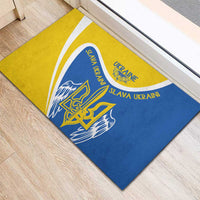 Ukraine Stylized Tryzub Rubber Doormat Slava Ukraini