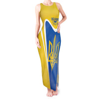 Ukraine Stylized Tryzub Tank Maxi Dress Slava Ukraini