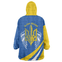 Ukraine Stylized Tryzub Wearable Blanket Hoodie Slava Ukraini