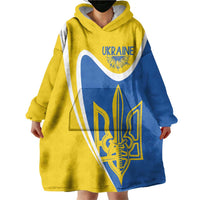 Ukraine Stylized Tryzub Wearable Blanket Hoodie Slava Ukraini