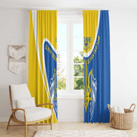 Ukraine Stylized Tryzub Window Curtain Slava Ukraini