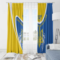 Ukraine Stylized Tryzub Window Curtain Slava Ukraini