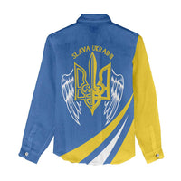Ukraine Stylized Tryzub Women Casual Shirt Slava Ukraini