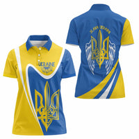 Ukraine Stylized Tryzub Women Polo Shirt Slava Ukraini