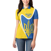 Ukraine Stylized Tryzub Women Polo Shirt Slava Ukraini