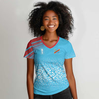 DR Congo WC2026 Custom Guernsey Leopard Inspired Women V-Neck T-Shirt