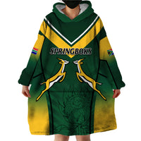 South Africa Rugby 2023 Wearable Blanket Hoodie Bokke Champions - Wonder Print Shop